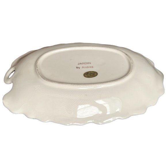 Vtg Jardin by ANDREA BY SADEK Oval Ceramic Leaf Dishes Japan 1980s READ - Picture 15 of 16